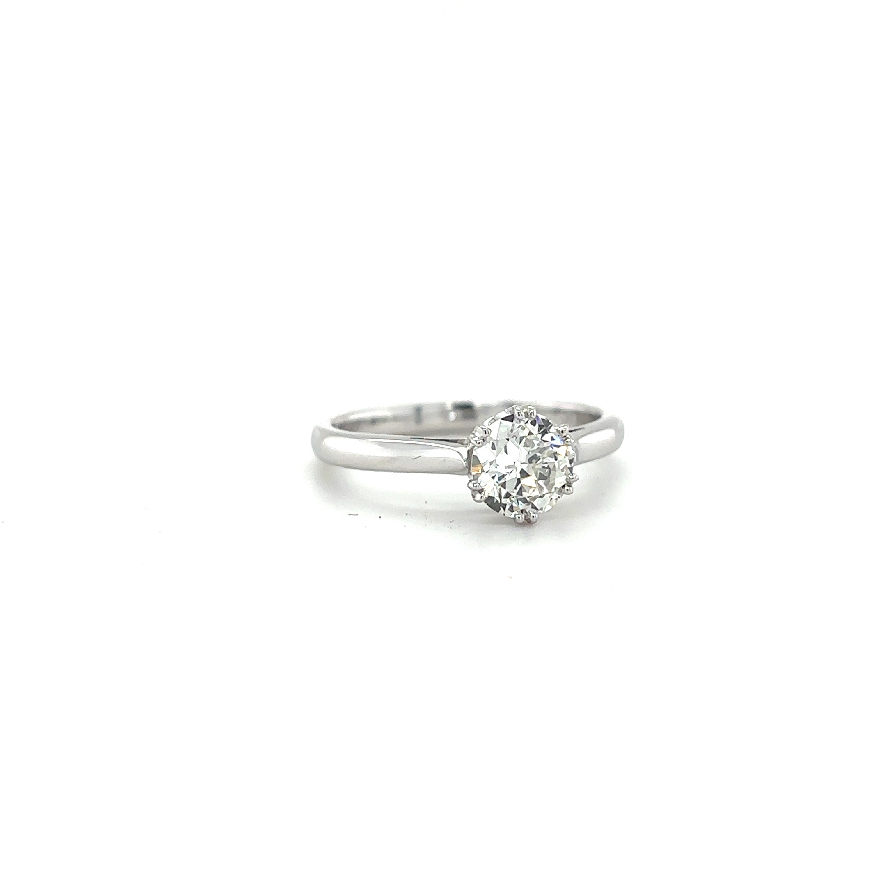 Platinum 0.74ct Old Cut Diamond Solitaire Ring