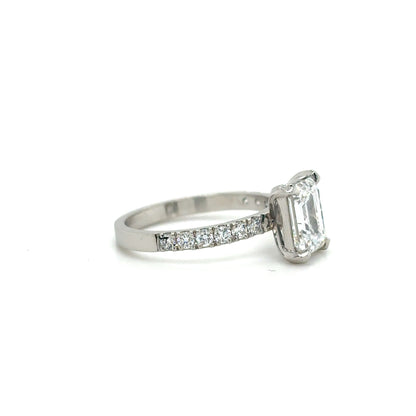 Platinum 1.50ct Emerald Cut Lab Grown Diamond Ring