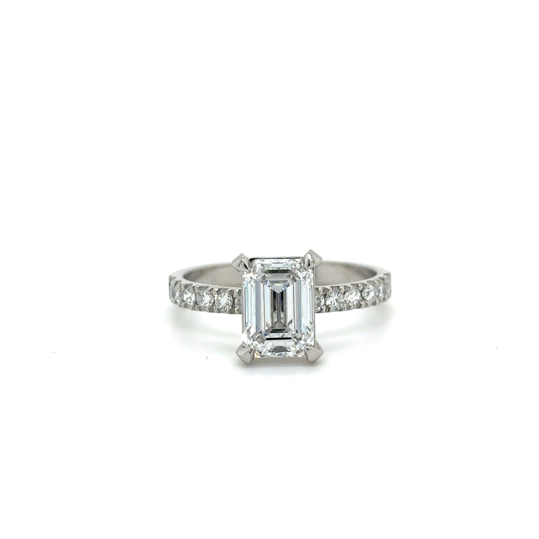 Platinum 1.50ct Emerald Cut Lab Grown Diamond Ring
