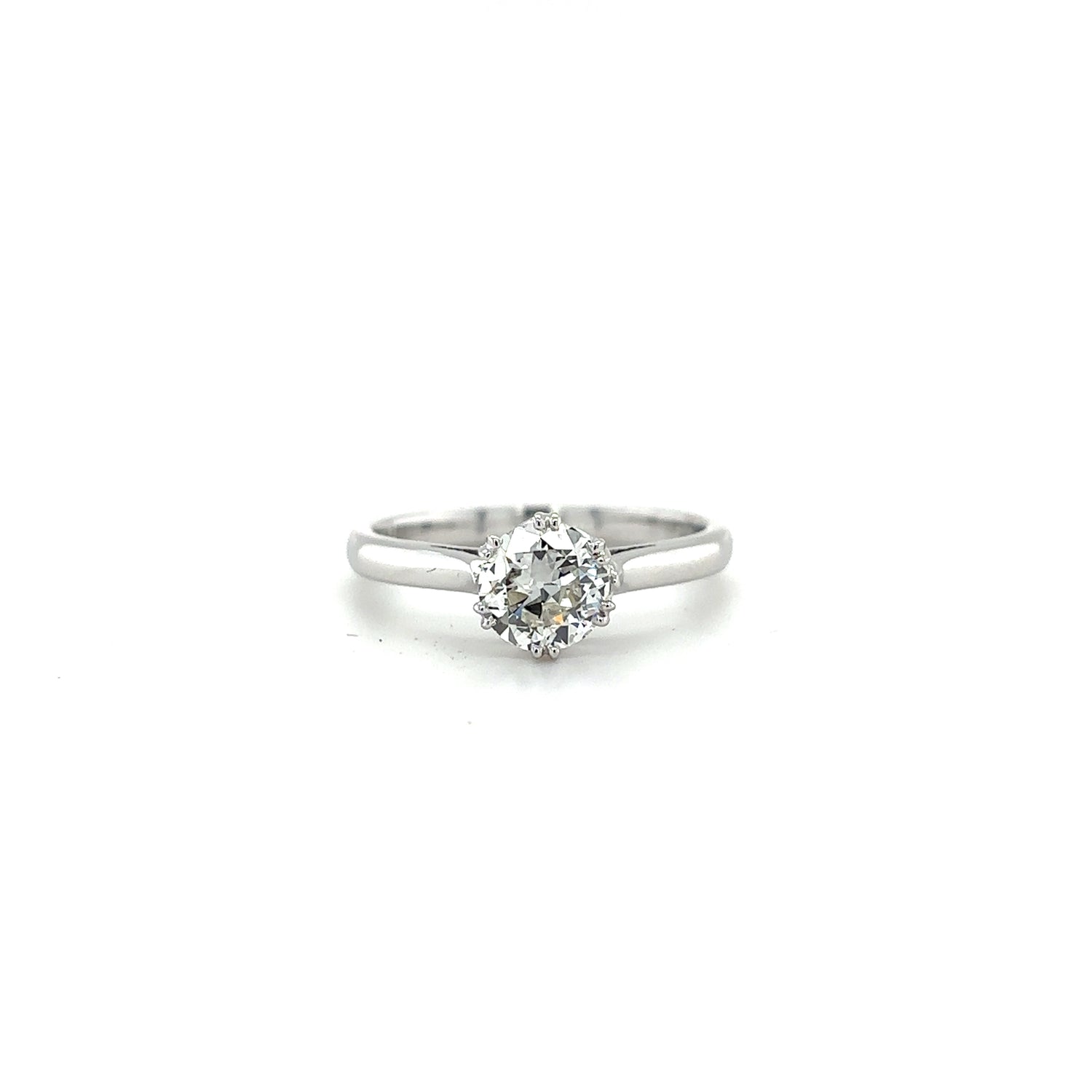 Platinum 0.74ct Old Cut Diamond Solitaire Ring