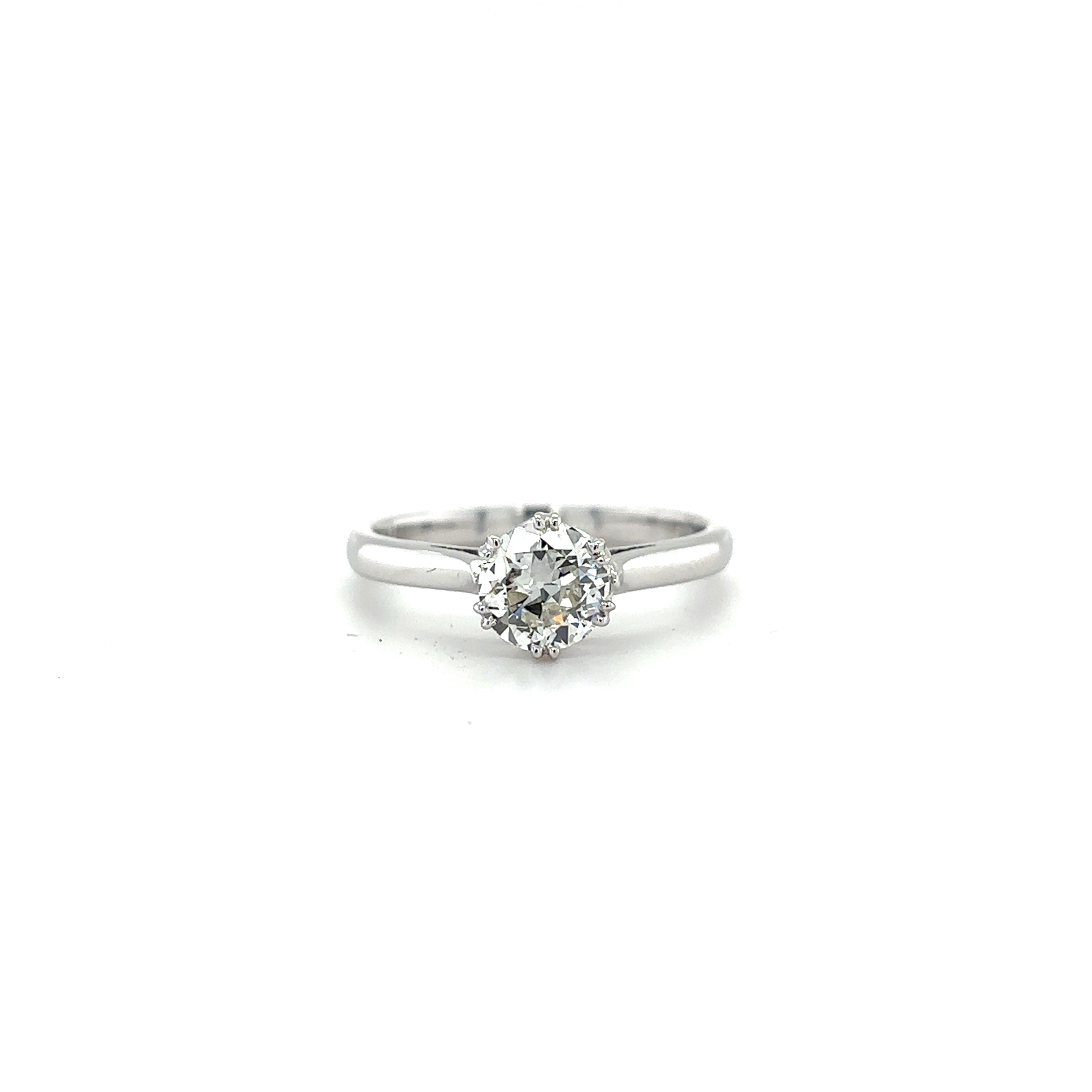 Platinum 0.74ct Old Cut Diamond Solitaire Ring