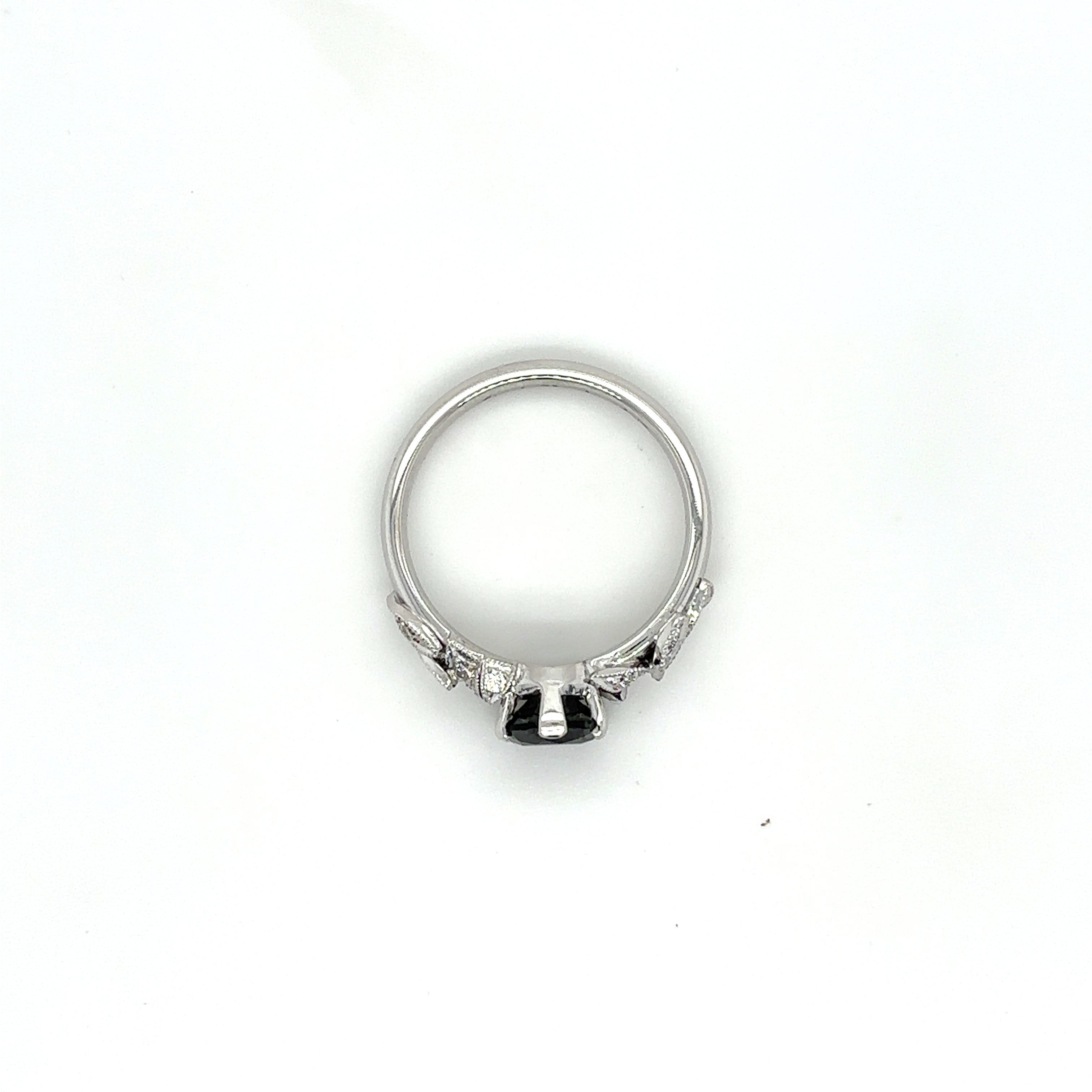 18ct White Gold 1.04ct Round Black Diamond Ring