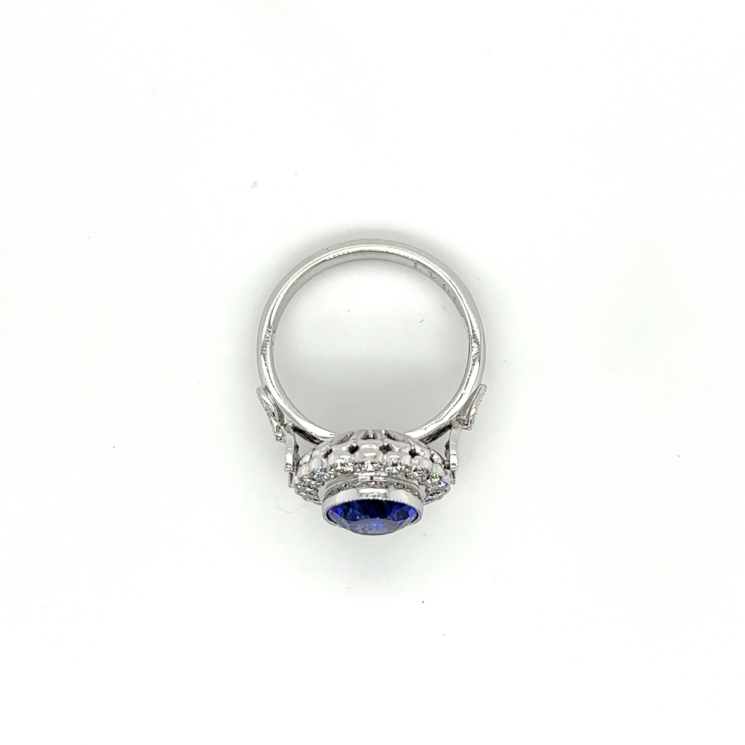 18ct White Gold 3.68ct Tanzanite And Diamond Cluster Ring