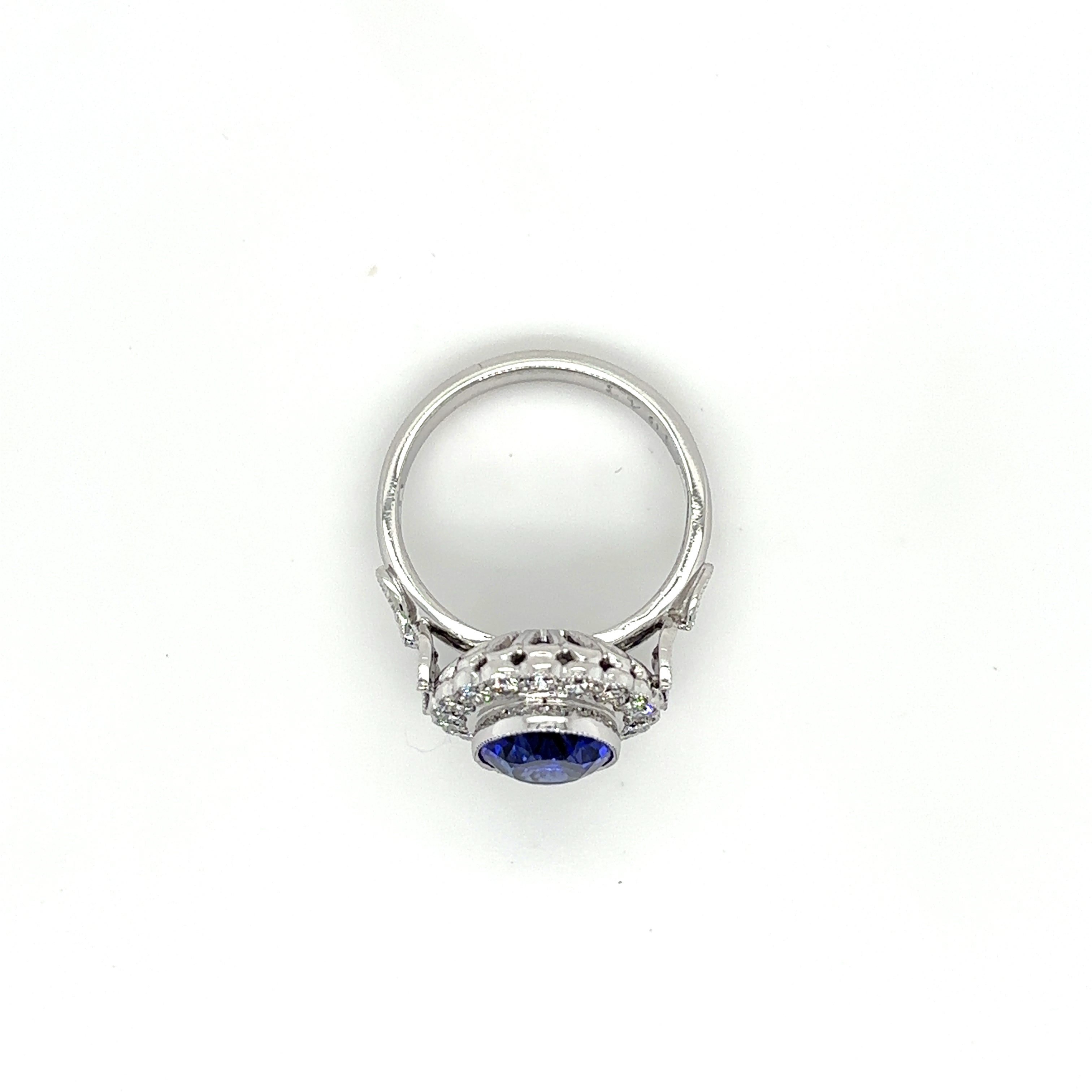 18ct White Gold 3.68ct Tanzanite And Diamond Cluster Ring