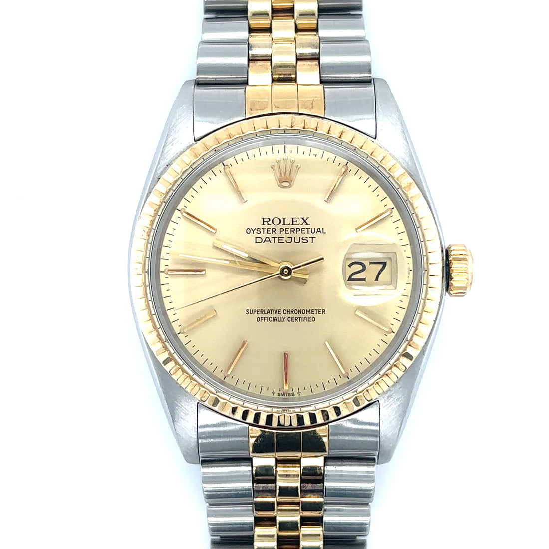 Rolex 36mm Steel And Gold Datejust 16013