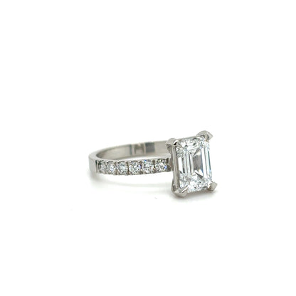 Platinum 1.50ct Emerald Cut Lab Grown Diamond Ring